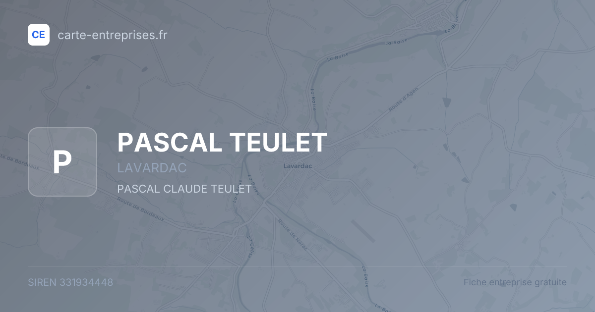 PASCAL TEULET — 331934448 — fiche entreprise