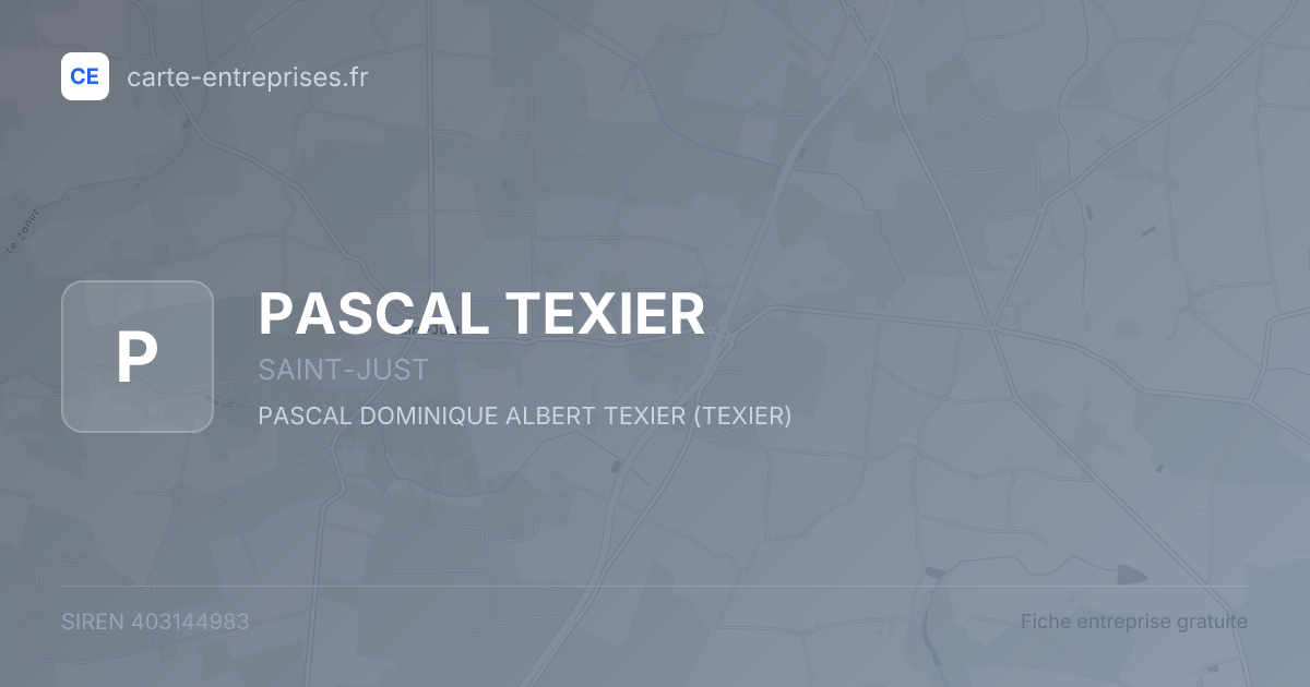 PASCAL TEXIER — 403144983 — fiche entreprise