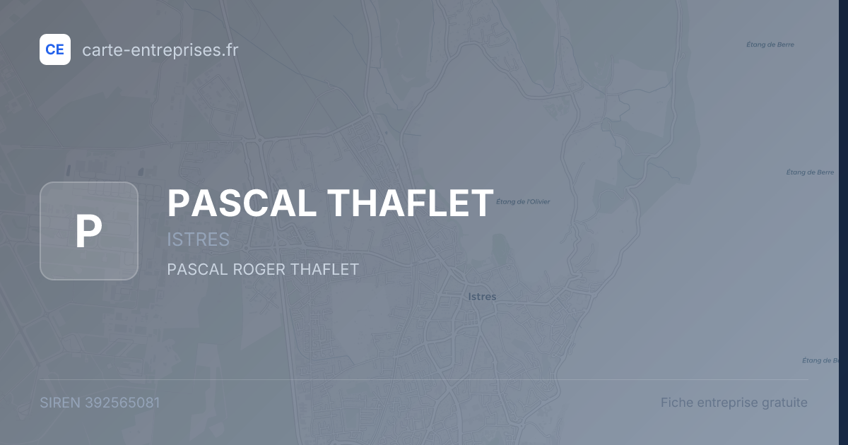 PASCAL THAFLET — 392565081 — fiche entreprise