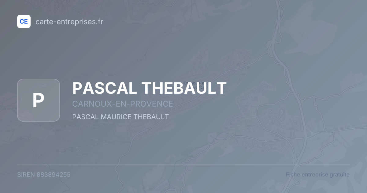PASCAL THEBAULT — 883894255 — fiche entreprise