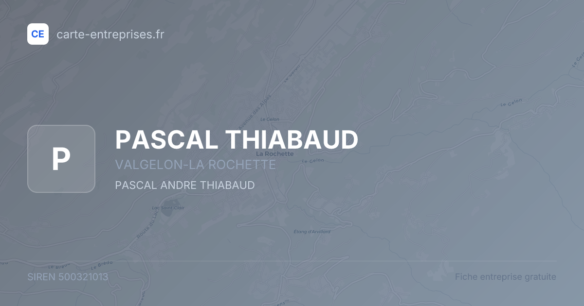 PASCAL THIABAUD — 500321013 — fiche entreprise