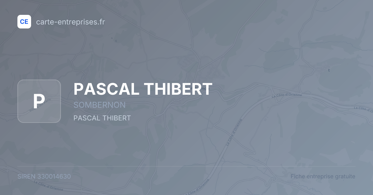 PASCAL THIBERT — 330014630 — fiche entreprise