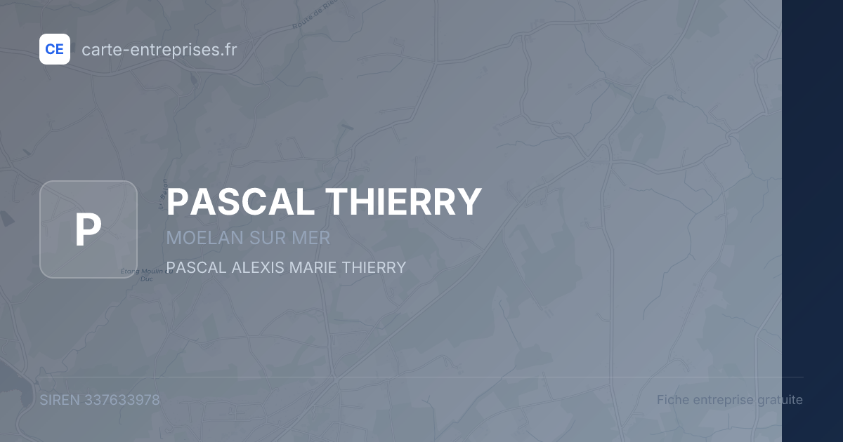 PASCAL THIERRY — 337633978 — fiche entreprise