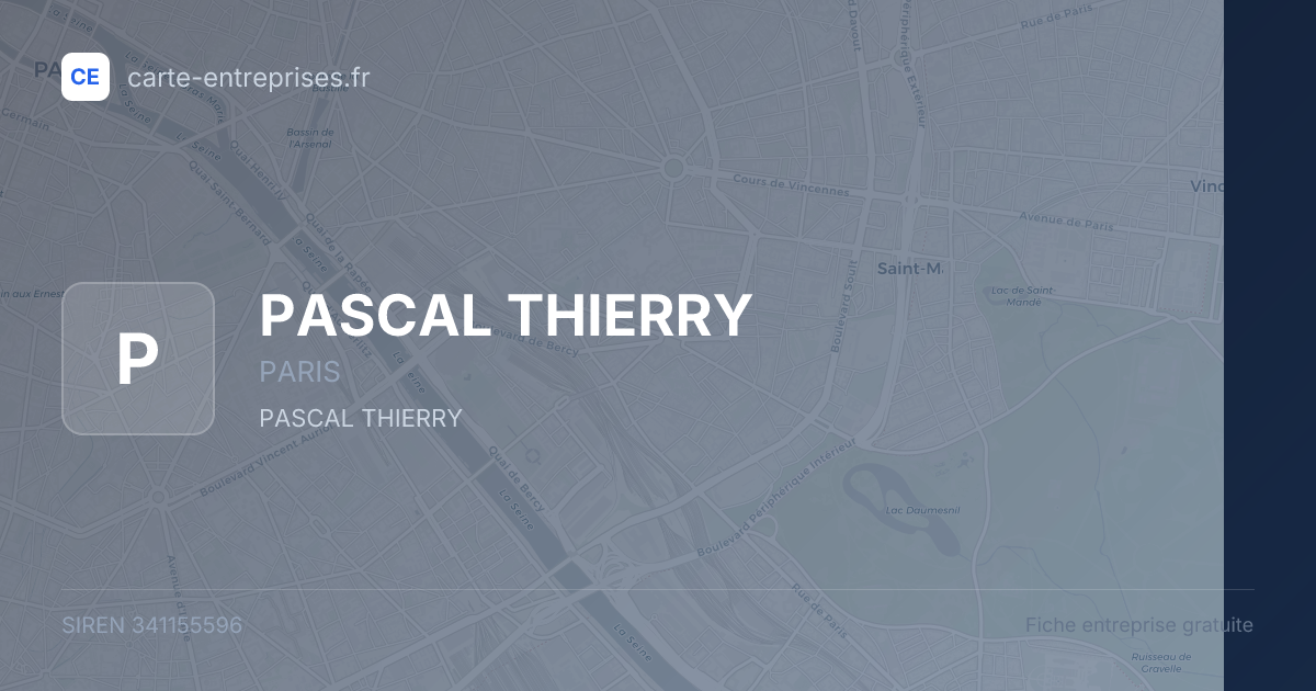 PASCAL THIERRY — 341155596 — fiche entreprise