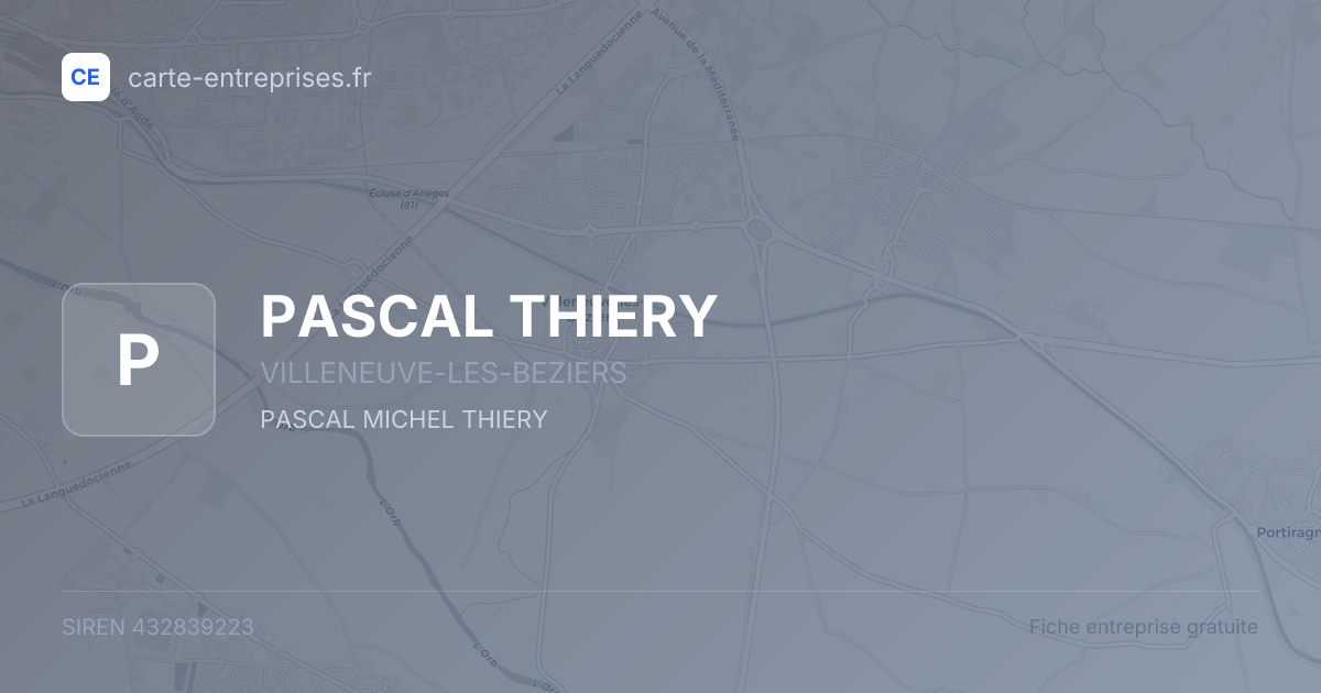 PASCAL THIERY — 432839223 — fiche entreprise