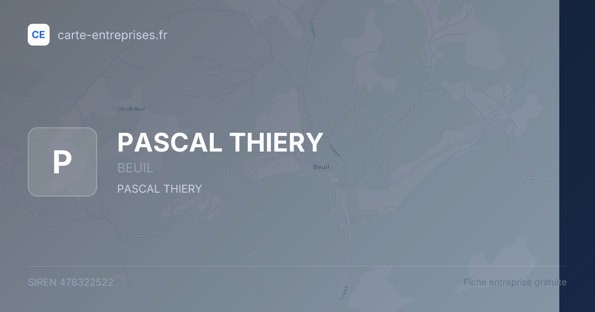 PASCAL THIERY — 478322522 — fiche entreprise