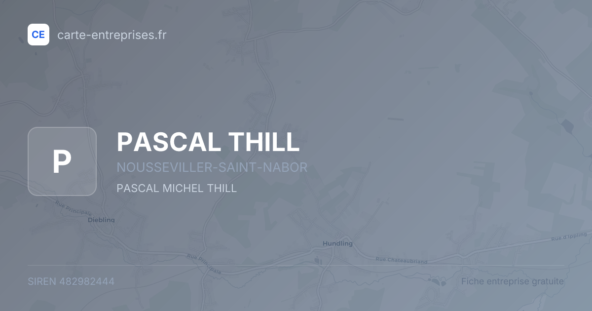 PASCAL THILL — 482982444 — fiche entreprise