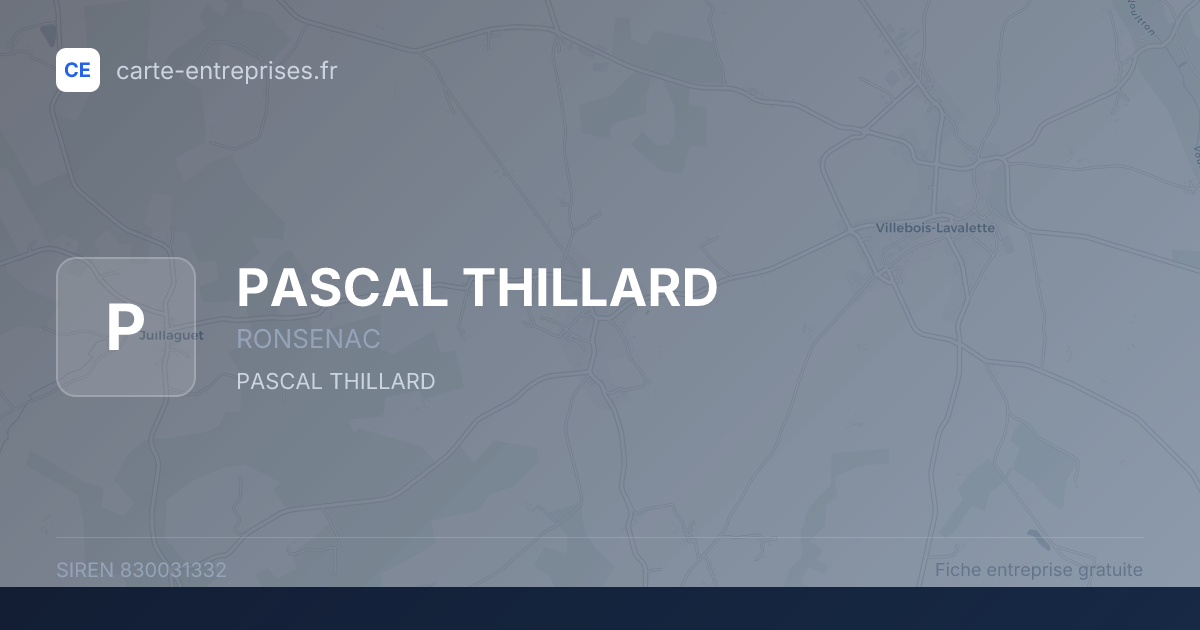 PASCAL THILLARD — 830031332 — fiche entreprise