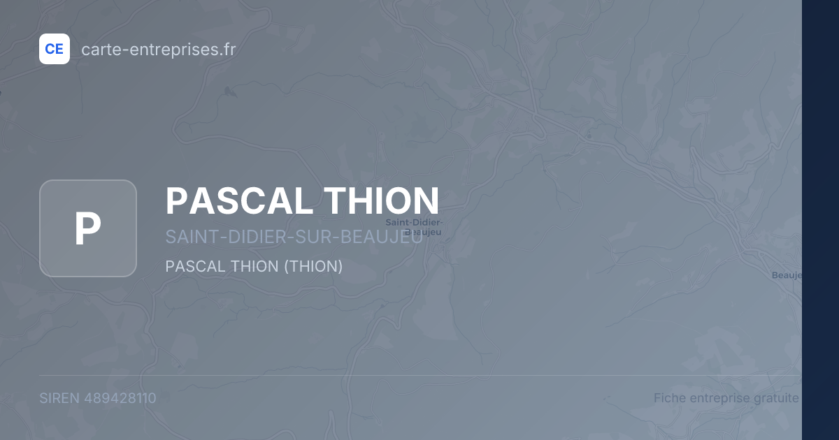 PASCAL THION — 489428110 — fiche entreprise