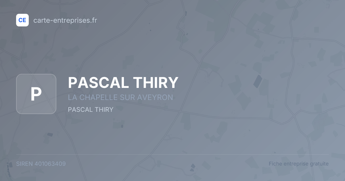 PASCAL THIRY — 401063409 — fiche entreprise