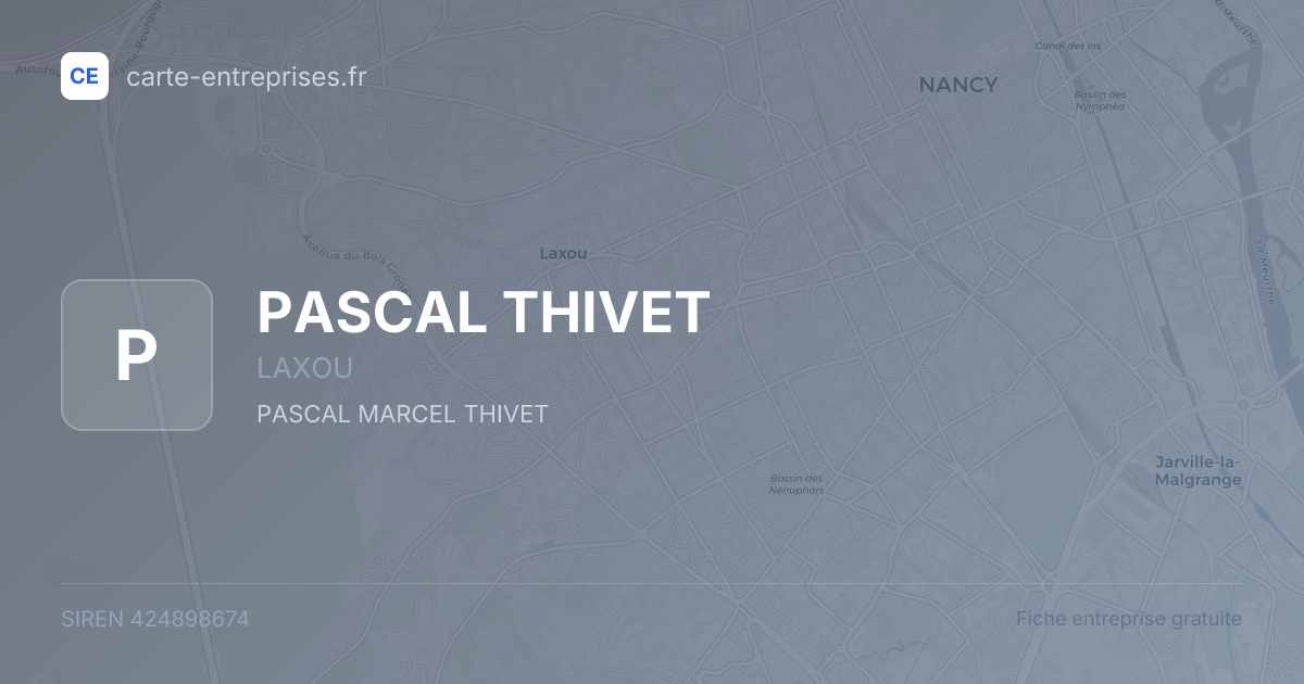 PASCAL THIVET — 424898674 — fiche entreprise