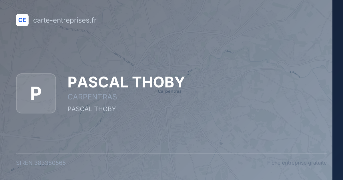 PASCAL THOBY — 383380565 — fiche entreprise