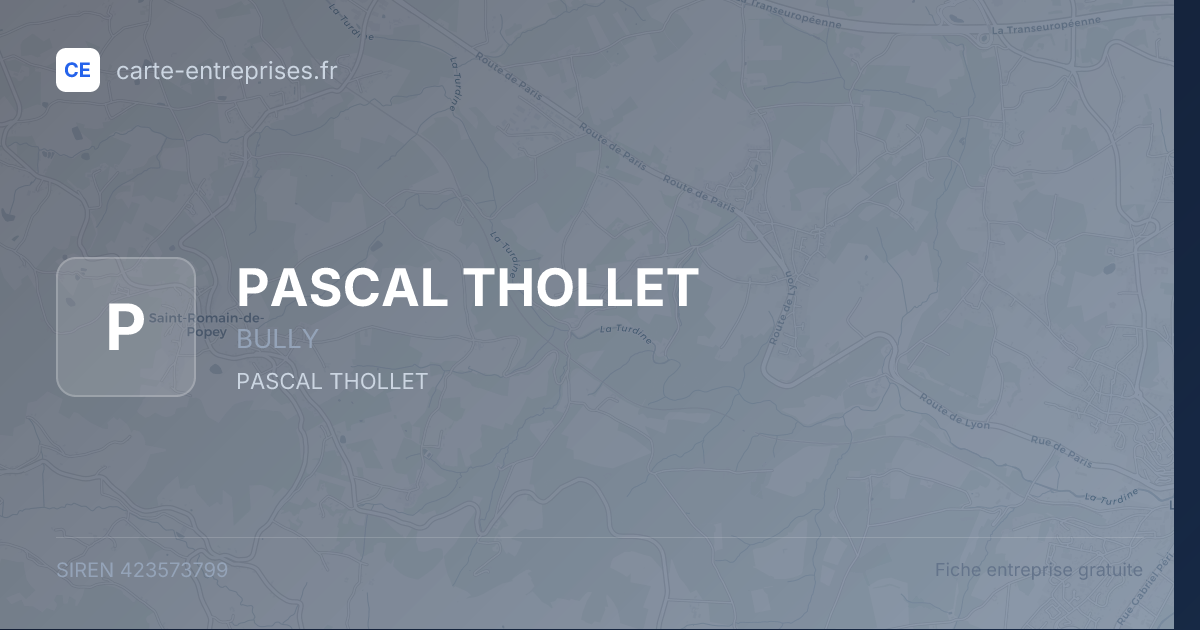 PASCAL THOLLET — 423573799 — fiche entreprise
