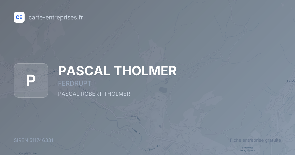 PASCAL THOLMER — 511746331 — fiche entreprise