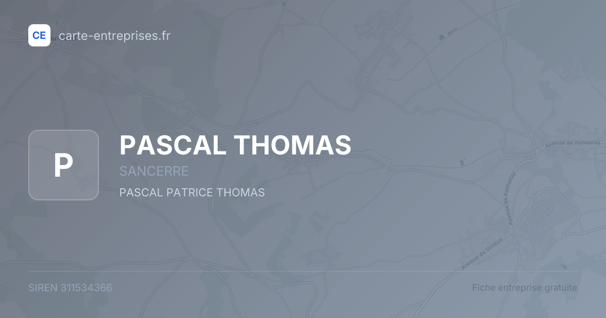 PASCAL THOMAS — 311534366 — fiche entreprise