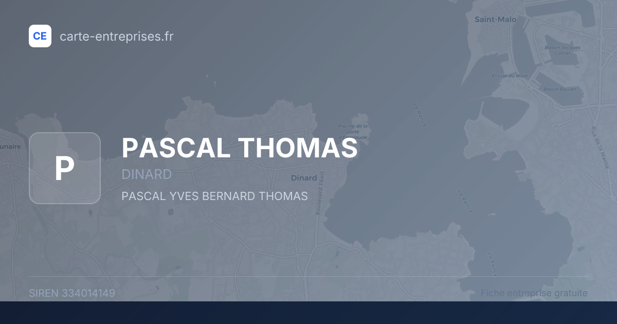 PASCAL THOMAS — 334014149 — fiche entreprise