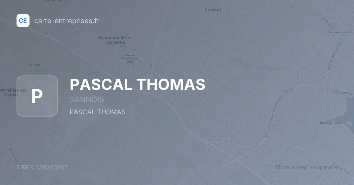 PASCAL THOMAS — 339263907 — fiche entreprise