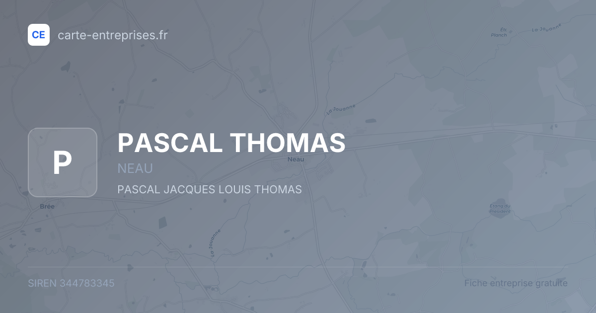 PASCAL THOMAS — 344783345 — fiche entreprise