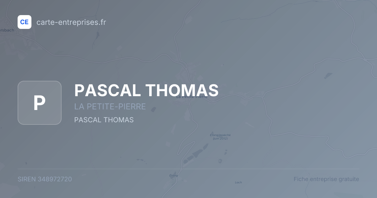 PASCAL THOMAS — 348972720 — fiche entreprise