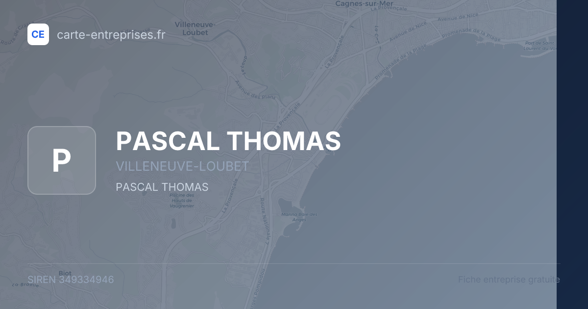 PASCAL THOMAS — 349334946 — fiche entreprise
