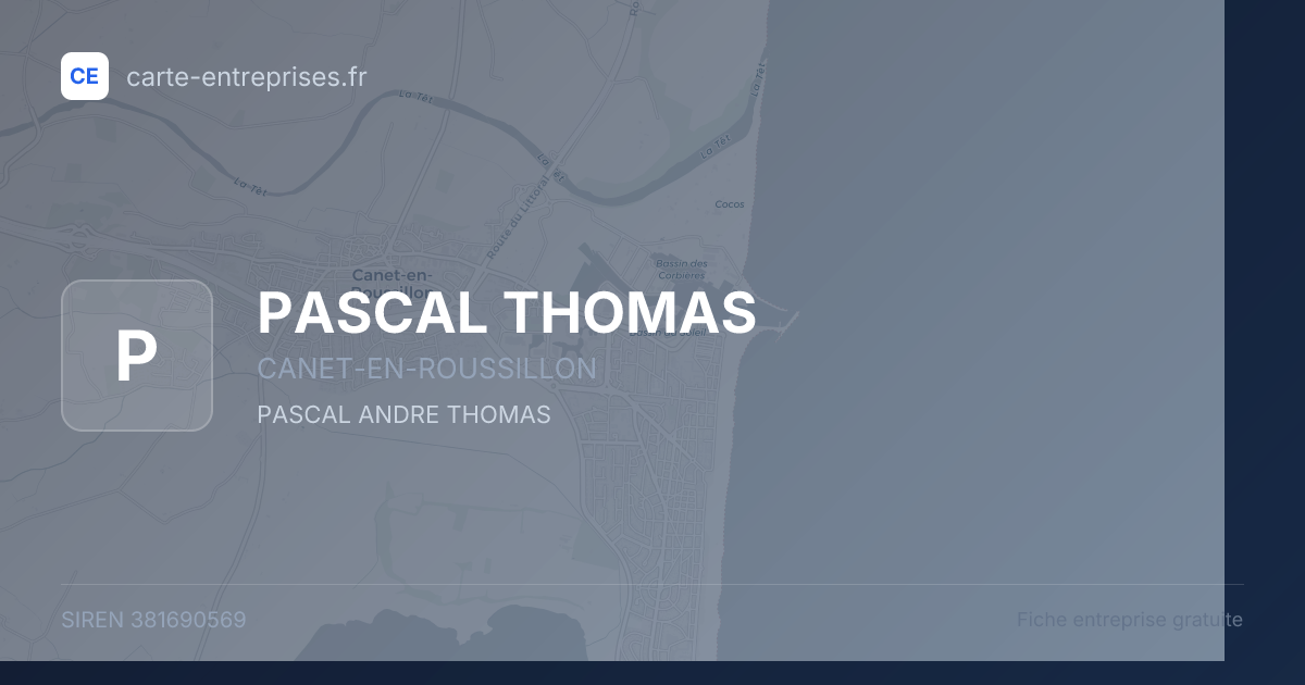 PASCAL THOMAS — 381690569 — fiche entreprise