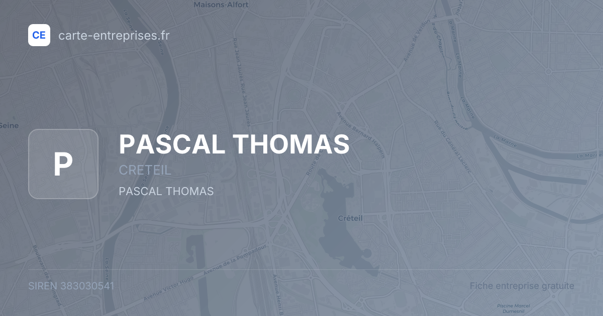 PASCAL THOMAS — 383030541 — fiche entreprise
