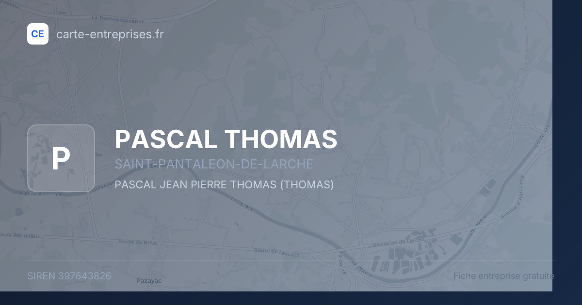 PASCAL THOMAS — 397643826 — fiche entreprise