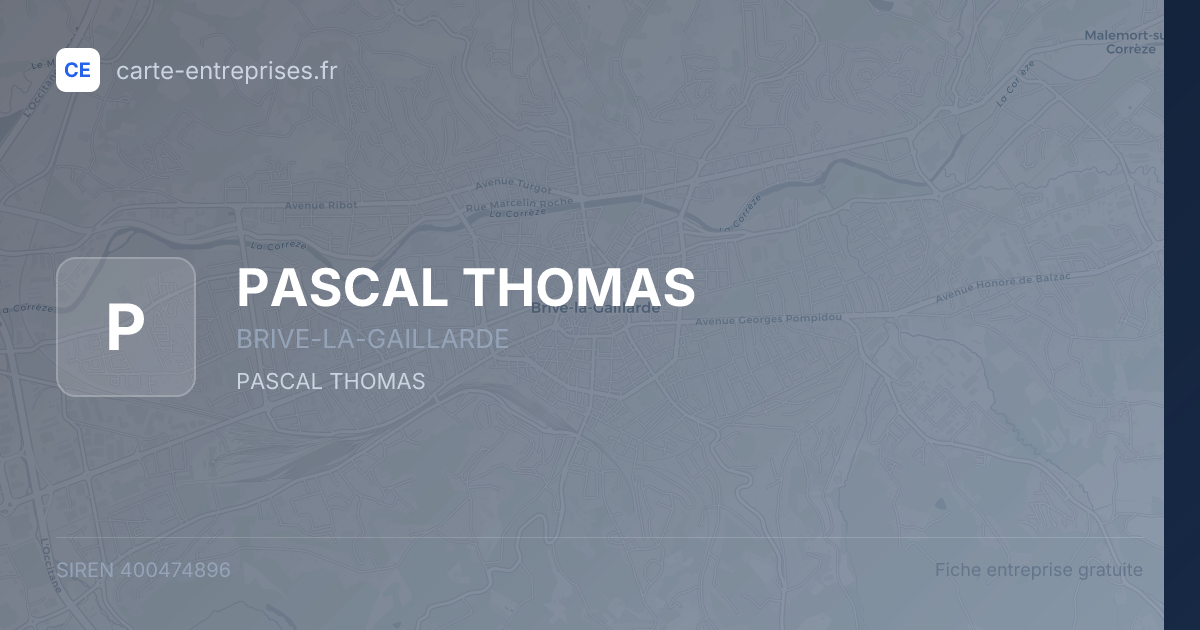 PASCAL THOMAS — 400474896 — fiche entreprise
