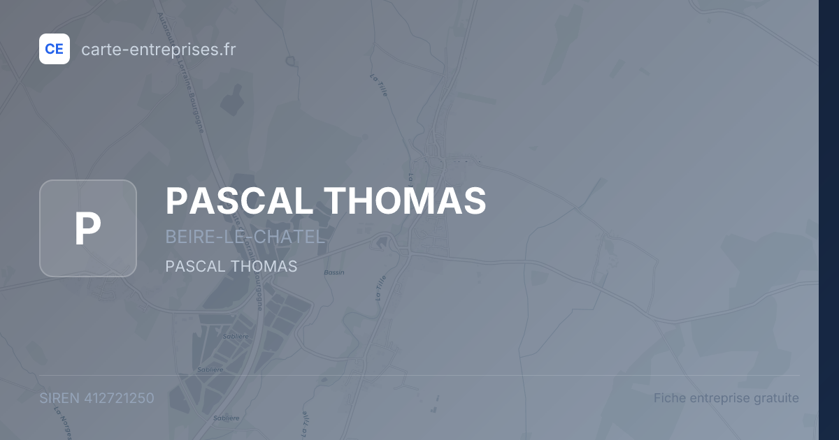 PASCAL THOMAS — 412721250 — fiche entreprise