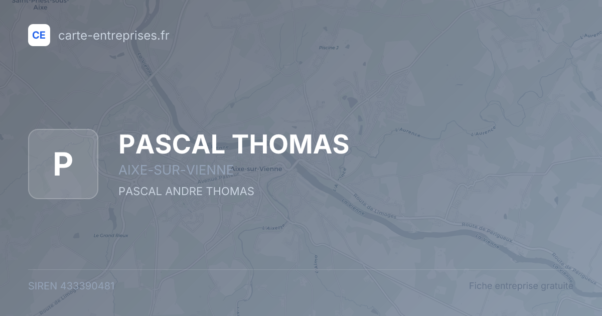 PASCAL THOMAS — 433390481 — fiche entreprise