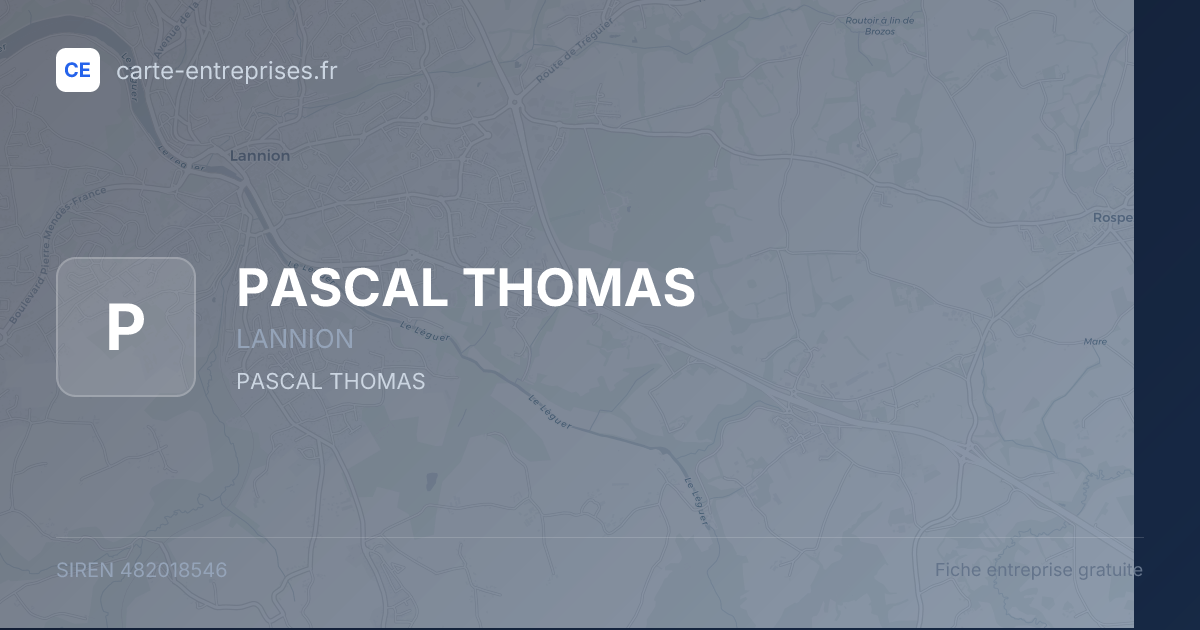 PASCAL THOMAS — 482018546 — fiche entreprise