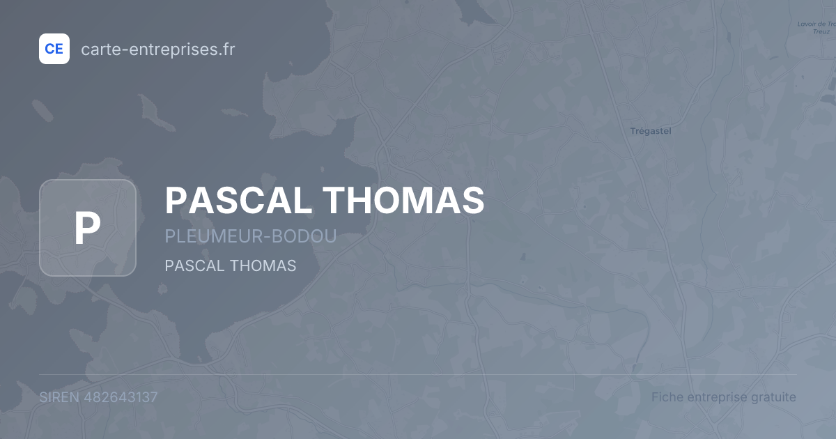 PASCAL THOMAS — 482643137 — fiche entreprise