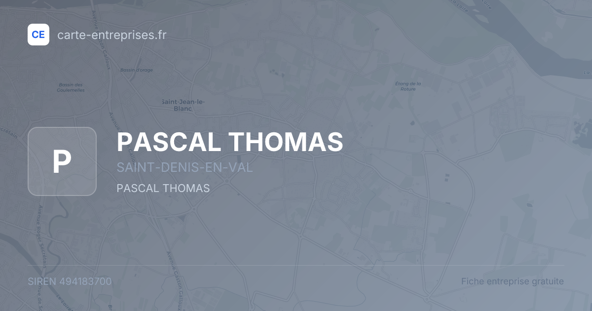 PASCAL THOMAS — 494183700 — fiche entreprise