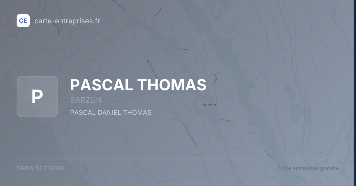 PASCAL THOMAS — 511218489 — fiche entreprise
