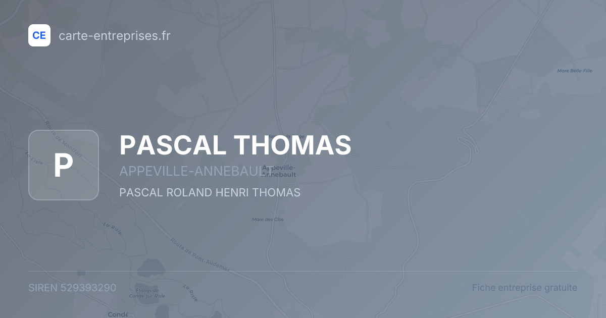 PASCAL THOMAS — 529393290 — fiche entreprise