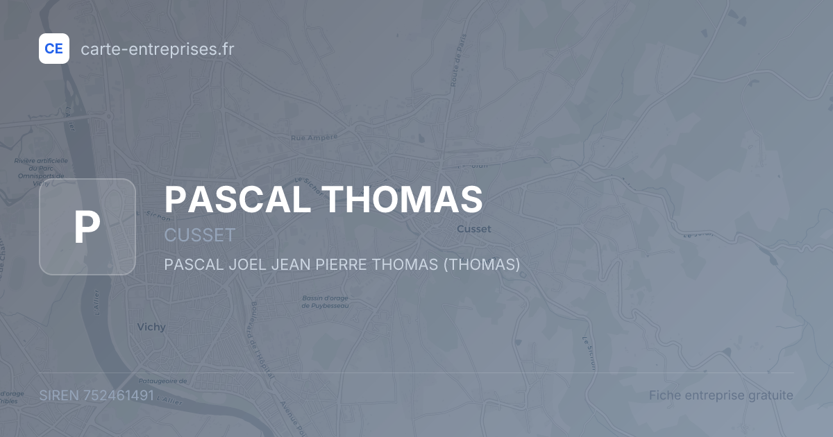PASCAL THOMAS — 752461491 — fiche entreprise