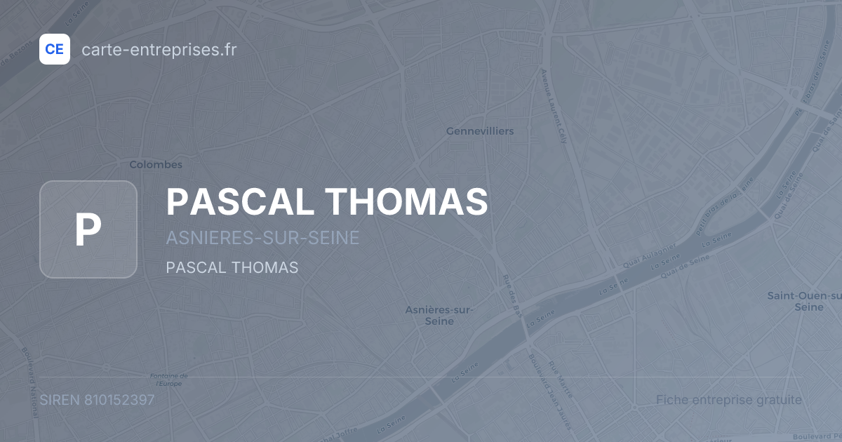 PASCAL THOMAS — 810152397 — fiche entreprise