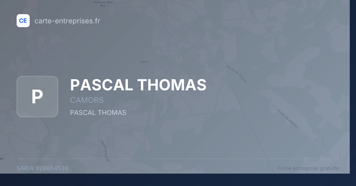 PASCAL THOMAS — 928854538 — fiche entreprise