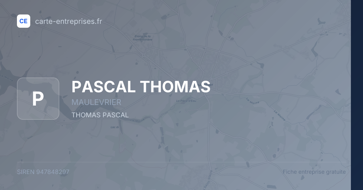PASCAL THOMAS — 947848297 — fiche entreprise