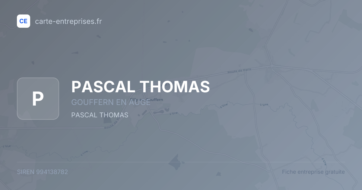 PASCAL THOMAS — 994138782 — fiche entreprise