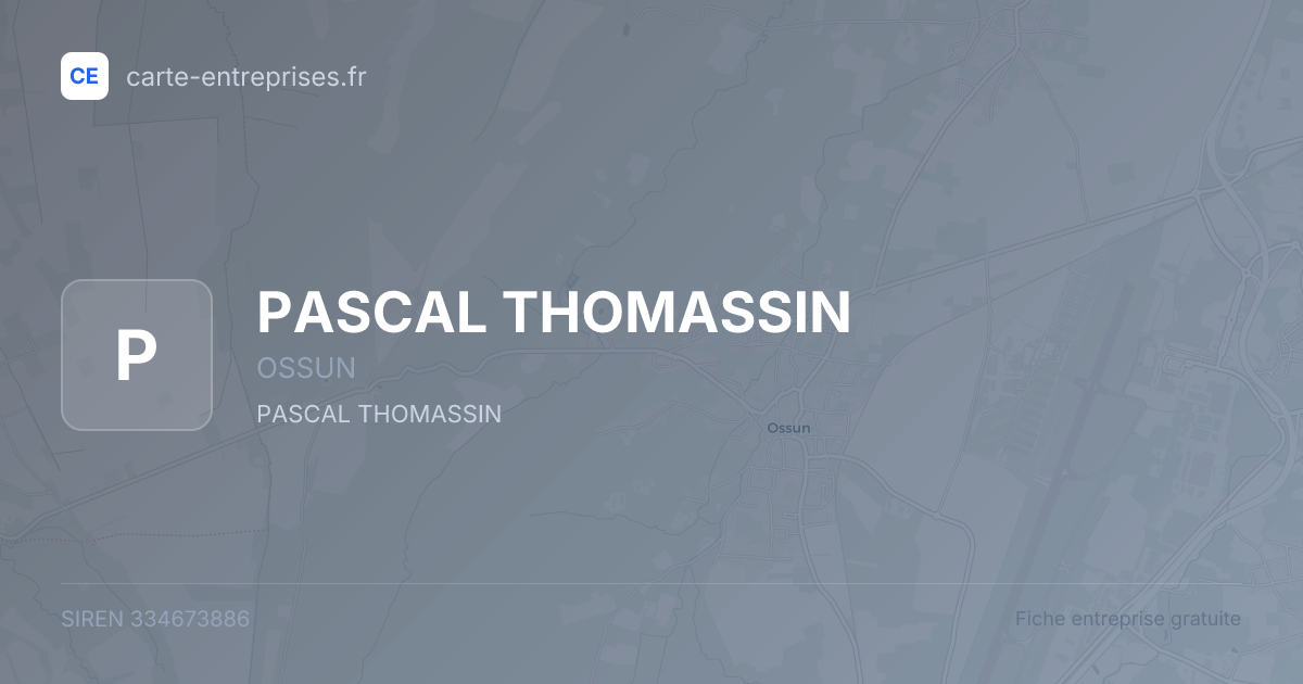 PASCAL THOMASSIN — 334673886 — fiche entreprise