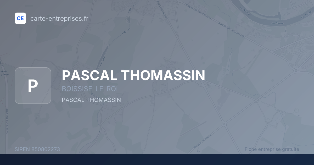 PASCAL THOMASSIN — 850802273 — fiche entreprise