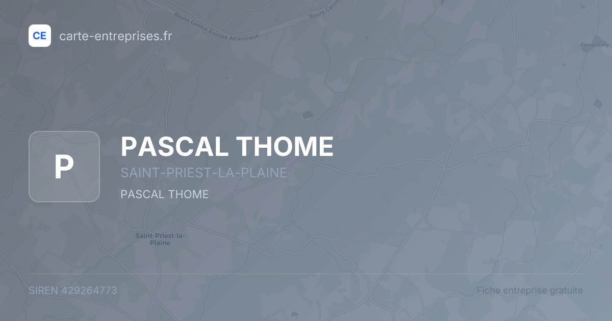 PASCAL THOME — 429264773 — fiche entreprise