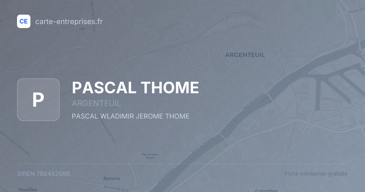 PASCAL THOME — 788482586 — fiche entreprise