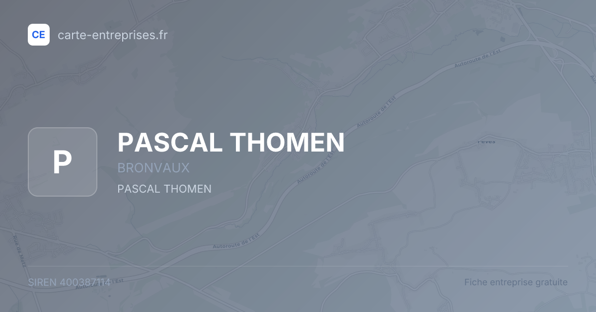 PASCAL THOMEN — 400387114 — fiche entreprise
