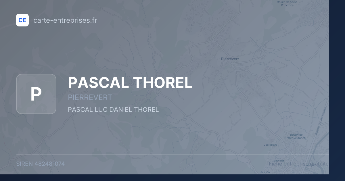 PASCAL THOREL — 482481074 — fiche entreprise