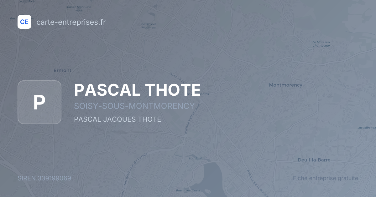 PASCAL THOTE — 339199069 — fiche entreprise