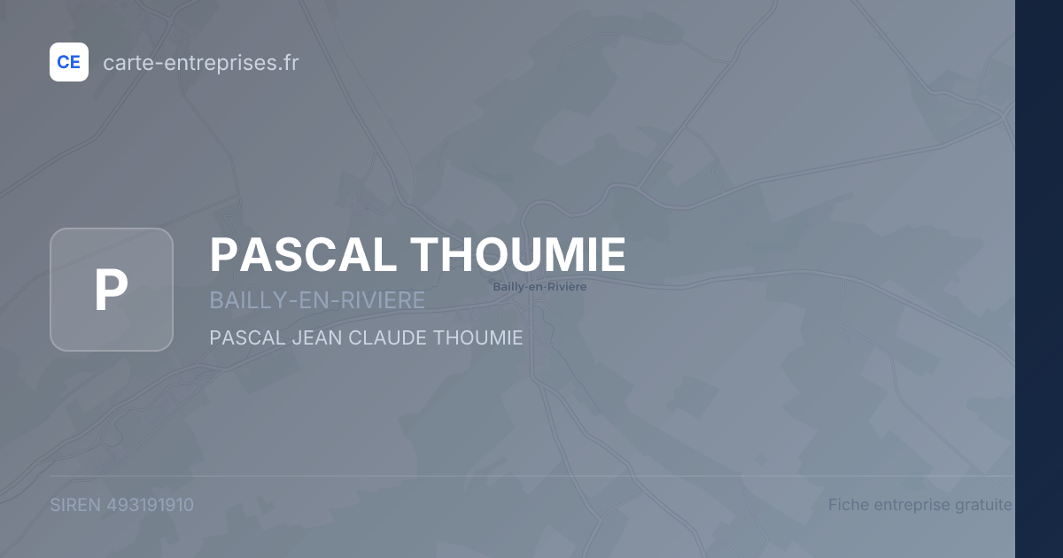 PASCAL THOUMIE — 493191910 — fiche entreprise