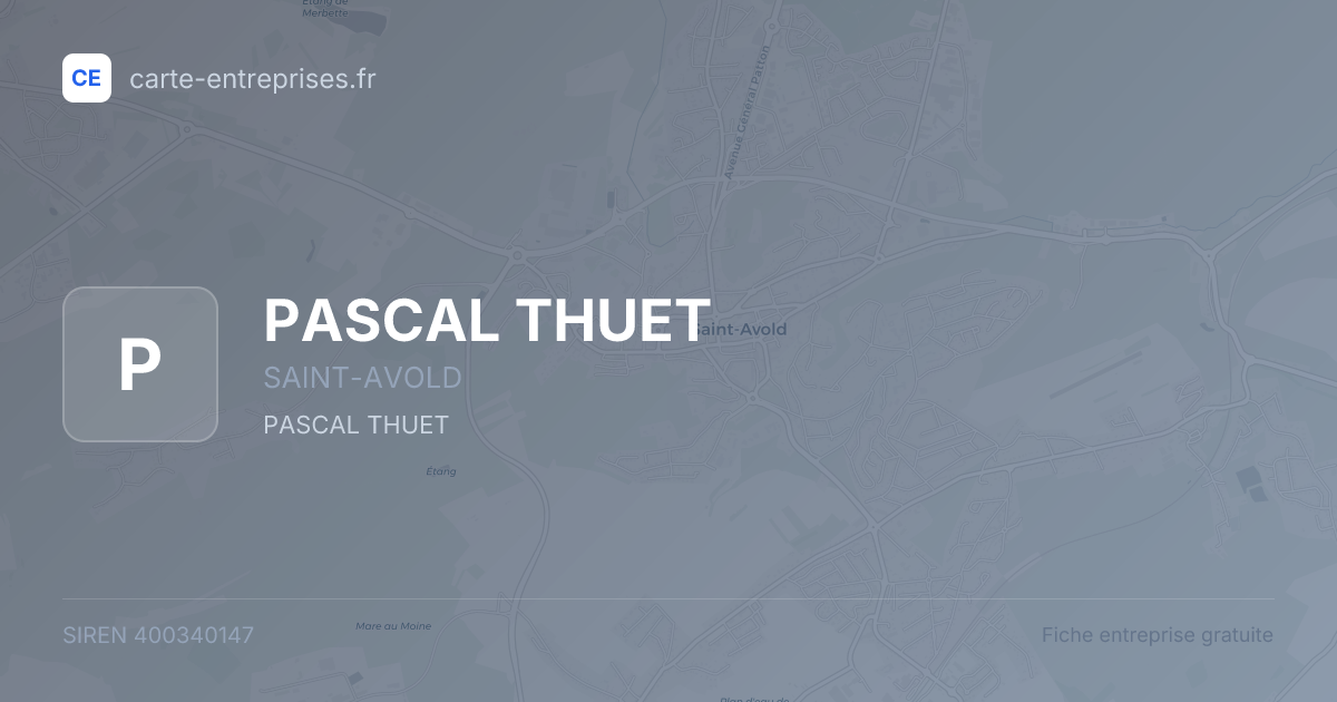 PASCAL THUET — 400340147 — fiche entreprise