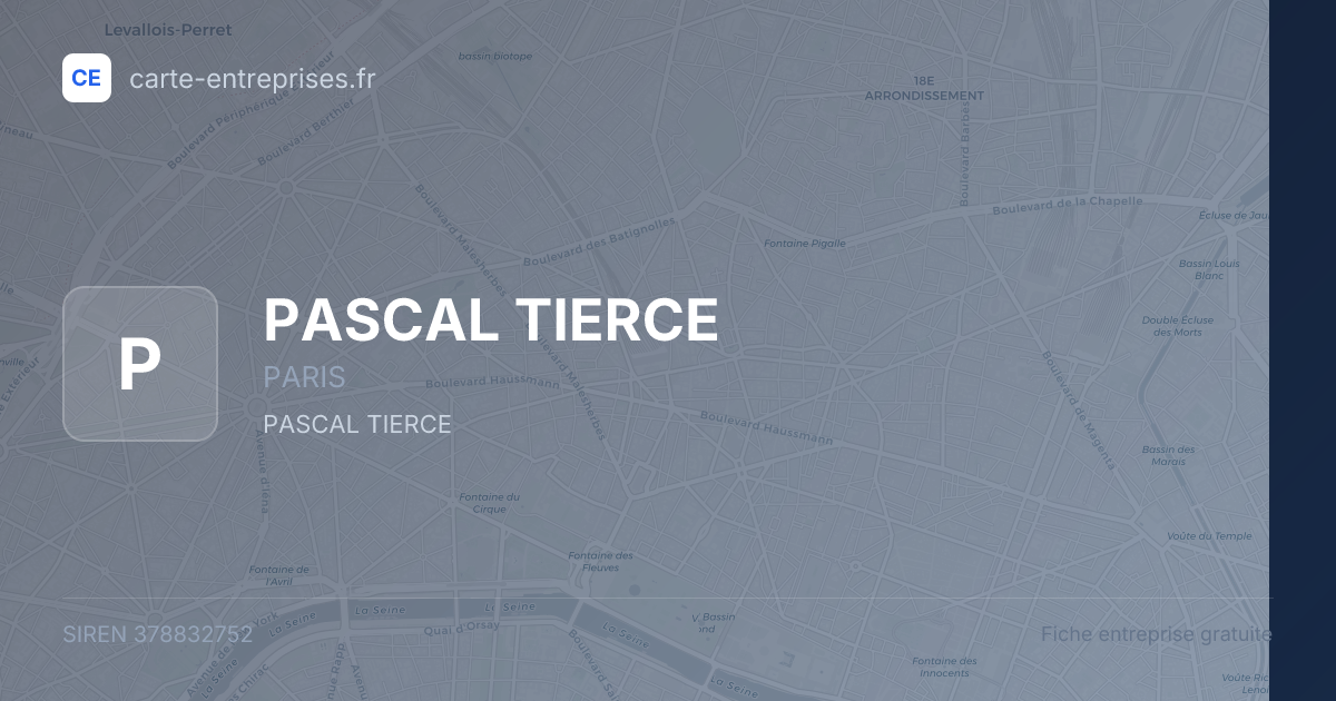 PASCAL TIERCE — 378832752 — fiche entreprise